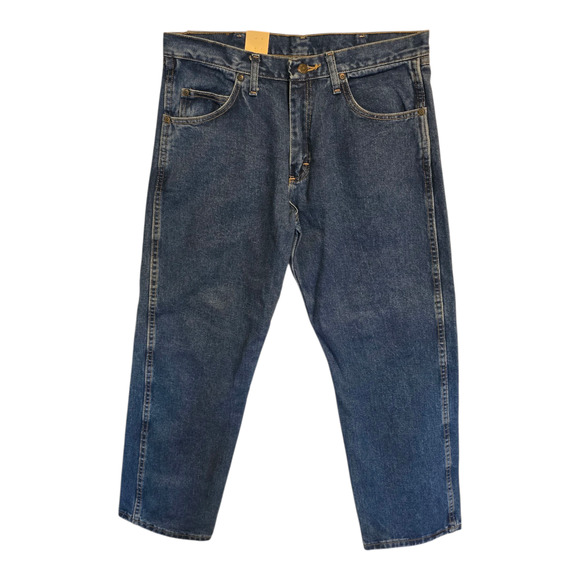 Wrangler Rugged Relaxed Fit Jeans Mens 34 x 30 Blue Bootcut Mid-Rise Western - Picture 1 of 11
